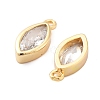 Brass Micro Pave Clear Cubic Zirconia Charms KK-G516-27G-2