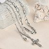 304 Stainless Steel Cross Pendant Chain Necklaces NJEW-M078-05P-2