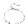 304 Stainless Steel Hollow Heart Link Chain Bracelet Makings for Women AJEW-JB01340-02-1
