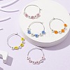 Flower Glass Seed Wine Glass Charms AJEW-JO00189-6