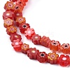 Handmade Millefiori Glass Bead Strands LAMP-J035-6mm-07-3