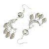 304 Stainless Steel & Tibetan Style Alloy Dangle Earrings EJEW-TA00471-4