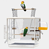 AHANDMAKER Pinewood Parrot Hanging Swing AJEW-GA0002-48-5