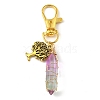 Copper Wire Wrapped Glass Bullet Pendant Decoration HJEW-JM01186-02-4