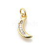 Brass Micro Pave Clear Cubic Zirconia Pendants KK-L225-015G-1