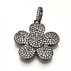 Brass Micro Pave Cubic Zirconia Pendants ZIRC-T004-17B-1