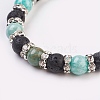 Natural Flower Amazonite Stretch Bracelets BJEW-JB03753-01-2