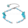 Synthetic Turquoise Chips & Handmade Seed Beads Bracelet Making AJEW-MZ00001-04-1