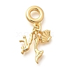 Brass Coral Shape & Shell Shape & Mermaid Tail European Dangle Charms KK-U048-27G-1