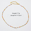 Handmade Natual Pearl & Natural Quartz & Shell Beaded Necklaces XL1709-13-1