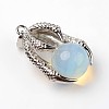 Eagle Claw Alloy Opalite Pendants G-L455-A22-2