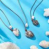 Summer Beach Natural Cultured Freshwater Pearl & Natural Shell Pendant Necklaces NJEW-JN05100-05-2