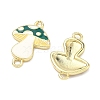 Autumn Brass Enamel Mushroom Links Connector Charms KK-K417-03A-G-2