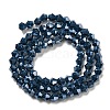 Opaque Solid Color Electroplate Glass Beads Strands EGLA-A039-P4mm-A09-2