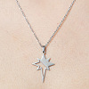 201 Stainless Steel Hollow Star Pendant Necklace NJEW-OY001-88-1