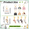  2 Sets 2 Style Cat Alloy Enamel Charm Locking Stitch Marker HJEW-NB0002-11-2