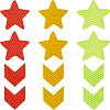 Gorgecraft 30Pcs 6 Styles Star & Arrow Waterproof PET Warning Stickers STIC-GF0001-20-1