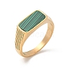 316L Stainless Steel Natural Malachite Finger Rings for Women RJEW-U054-02C-01G-4