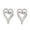 Clear Cubic Zirconia Heart Hoop Earrings EJEW-L292-003P-1