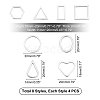 32Pcs 8 Style 304 Stainless Steel Linking Rings STAS-UN0020-52P-5