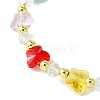 Transparent Glass Butterfly & Imitaiton Pearl Beaded Stretch Bracelets BJEW-JB10727-4