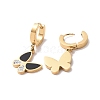 Resin Butterfly Dangle Hoop Earrings with Crystal Rhinestone EJEW-A082-05A-G-2