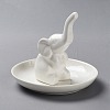 Elephant Shape Porcelain Jewelry Plate DJEW-WH0015-29-1