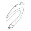 304 Stainless Steel Cat Outline Pendant Necklaces for Women NJEW-F339-03P-2