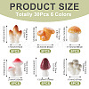 30Pcs 6 Colors Mushroom Themes Resin Display Decorations DJEW-TA0001-27-4
