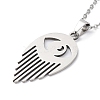 Non-Tarnish 201 Stainless Steel Eye Pendant Necklace with Cable Chains NJEW-Q317-01P-3