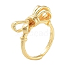 Bowknot Rack Plating Brass Open Cuff Rings RJEW-Z059-27G-1