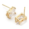 Brass with Cubic Zirconia Stud Earring Findings KK-Q789-14G-2