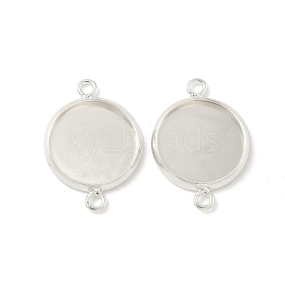 Flat Round Brass Connector Cabochon Settings KK-K414-13D-S-1