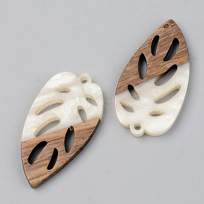 Opaque Resin & Walnut Wood Pendants LS-RESI-S389-048A-C04-1