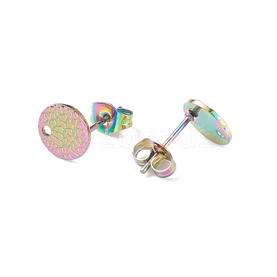 Ion Plating(IP) 304 Stainless Steel Ear Stud Findings STAS-O119-15B-M-1