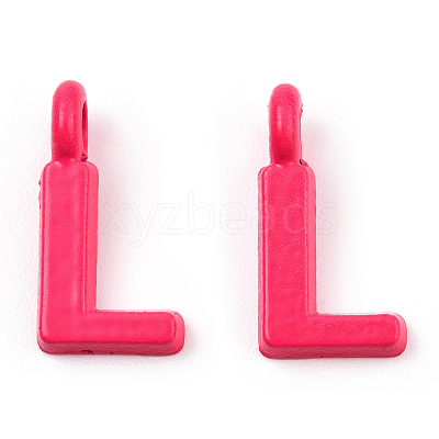 Rack Plating Spray Painted Alloy 1-Loop Link Pendants PALLOY-N176-01L-1