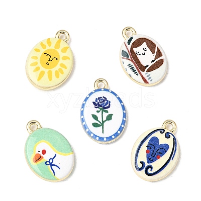 Printed Alloy Pendants ENAM-F160-02G-1