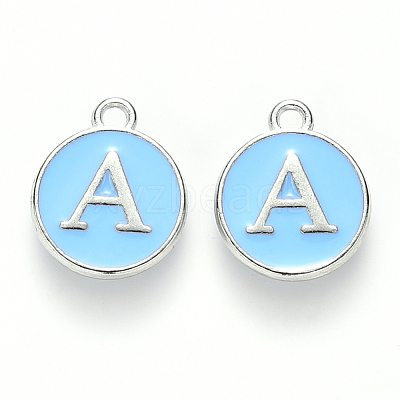 Platinum Plated Alloy Enamel Charms X-ENAM-S118-04A-P-1