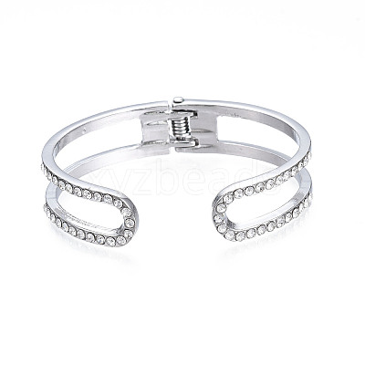 Crystal Rhinestone Open Cuff Bangle BJEW-S118-146P-1