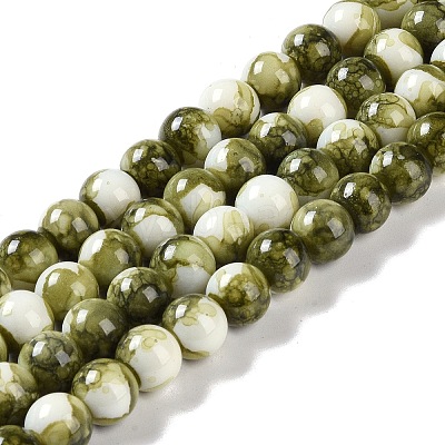 Baking Paint Glass Bead Strands GLAA-H031-01C-14-1