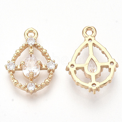 Golden Tone Brass Pendants GLAA-R212-10D-1