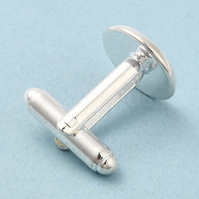 Flat Round Brass Cuff Settings KK-XCP0001-72S-1