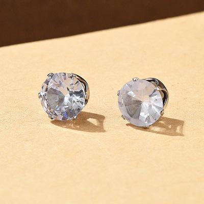 Cubic Zirconia Clip-on Earrings EJEW-L100-01P-07-01-1