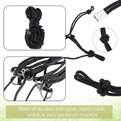 2Pcs 2 Style Adjustable Nylon Knitted Horse Halters FIND-OC0002-04-1