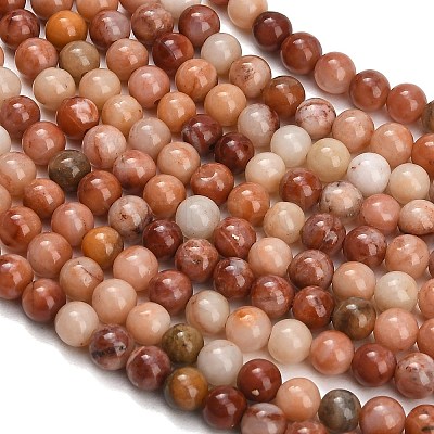 Natural Orange Aventurine Beads Strands G-P257-05-4mm-1