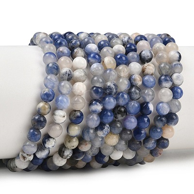 Natural Sodalite Round Bead Strands G-E334-4mm-08-1