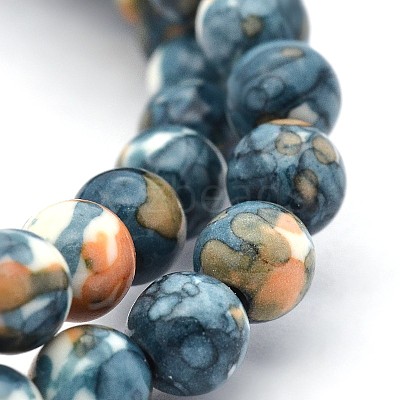 Synthetic Ocean White Jade Round Bead Strands X-G-M165-8mm-15-1