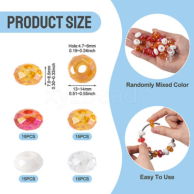 60Pcs 4 Colors Acrylic Beads SACR-TA0001-79-1