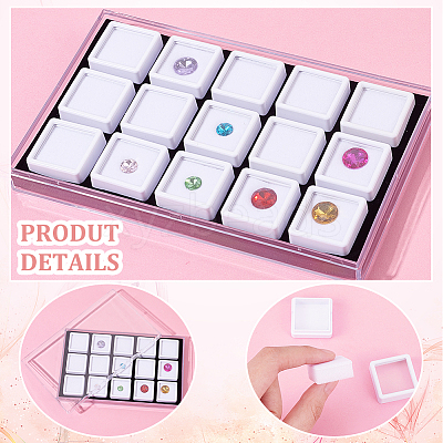15Pcs Mini Square Acrylic Glass Window Boxes Sets CON-WH0088-43B-1