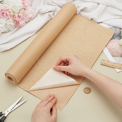 Self Adhesion Imitation Linen Wallpaper Peel AJEW-WH0270-16G-1